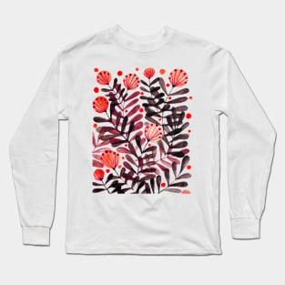 Flowers and foliage - red and orange Long Sleeve T-Shirt